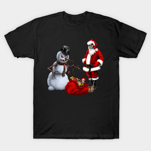 Dark christmas time with creepy Santa Claus and snowman by Nicky2342